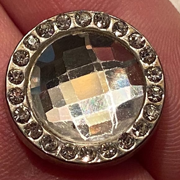 Snap Button Charm Gorgeous Silver Round Crystal Sparkle Snap - Picture 5 of 6